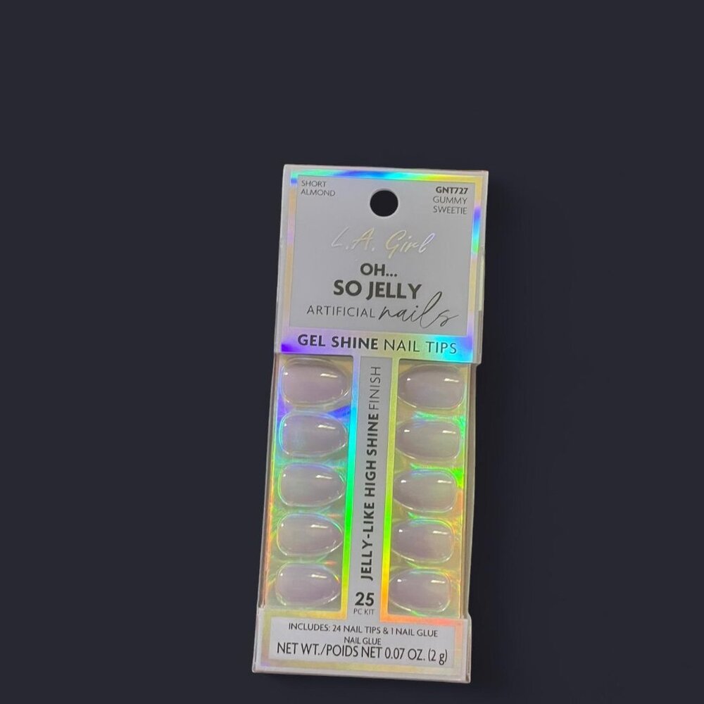 Lilac gel shine artificial nail tips